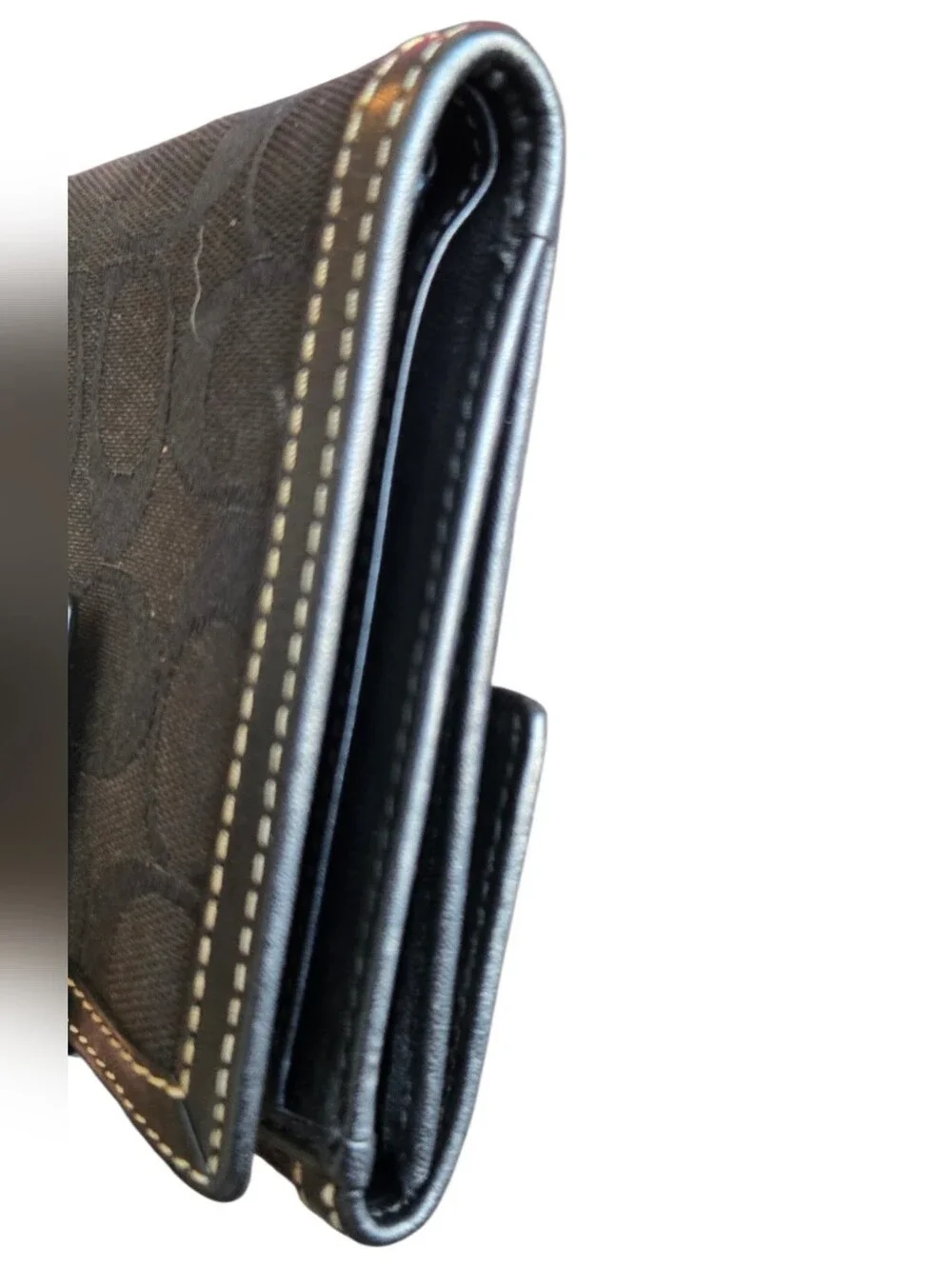 Coach Leatherware Signature Canvas Bifold Wallet Black Smoke Men Women
